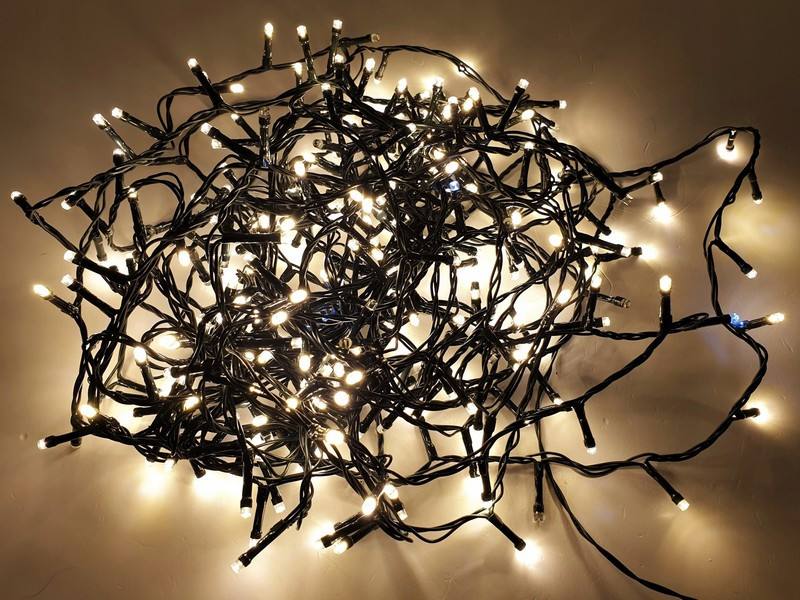 LED vianočná reťaz 3-20, 25 m, 500 LED, vonkajšia aj vnútorná, teplá biela, FLASH studená biela