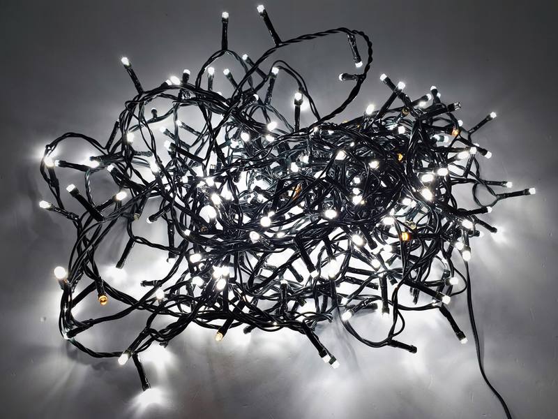 LED vianočná reťaz 50-21, 30 m, 600 LED, vonkajšia aj vnútorná, studená biela, FLASH studená biela, časovač