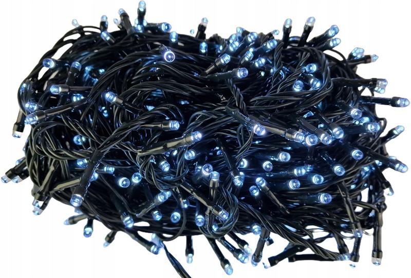 LED vianočná reťaz 642-21, 20 m, 400 LED, vonkajšia aj vnútorná, studená biela, časovač