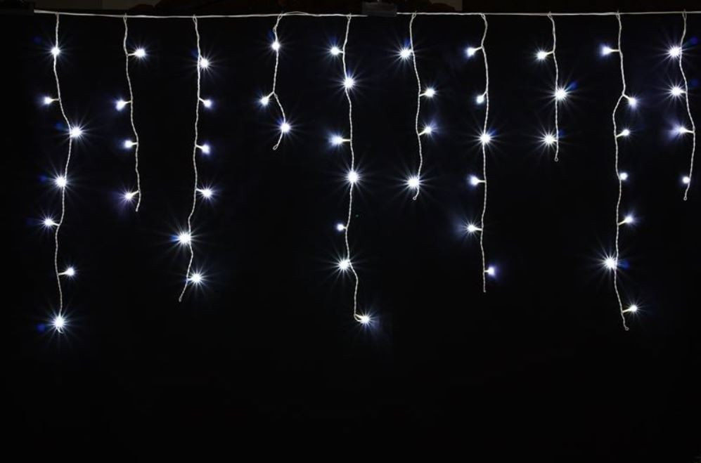 LED vianočné cencúle 104-21, 14 m, 400 LED, vonkajšie, teplá biela, FLASH studená biela, programy