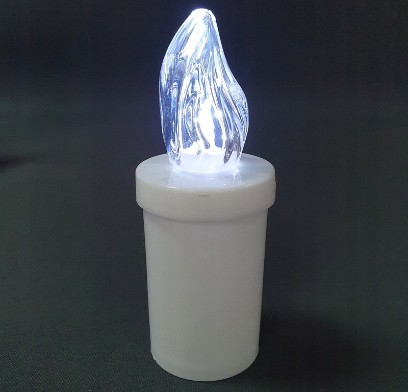 LED vklad do hrobového lampáša 4-15, studené biele svetlo, na batérie 2× AA
