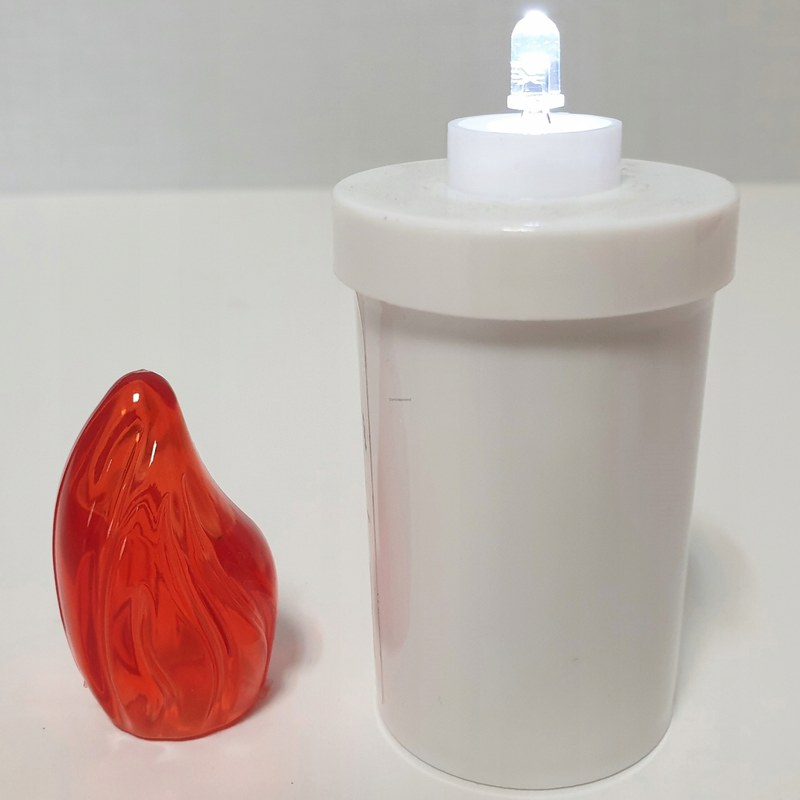 LED vklad do hrobového lampáša 4-15, červené svetlo, na batérie 2× AA
