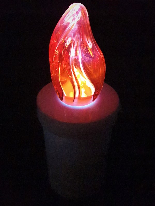 LED vklad do hrobového lampáša 4-15, červené svetlo, na batérie 2× AA