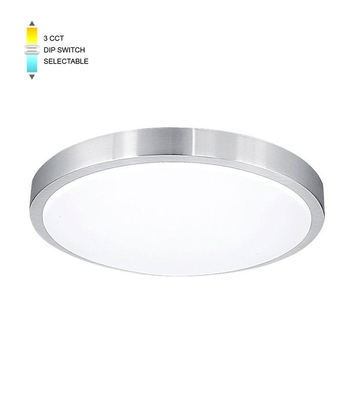 LED stropné svietidlo FINESSE R3-30, 30 W, Ø 40 cm, CCT, nikel