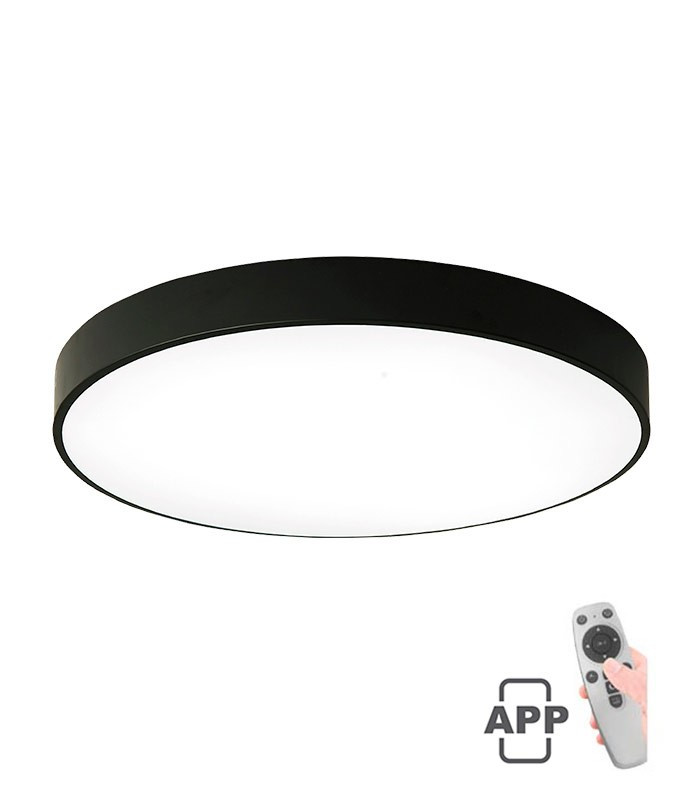 LED stropné svietidlo FINESSE R1-60, 60 W, Ø 60 cm, CCT, čierne