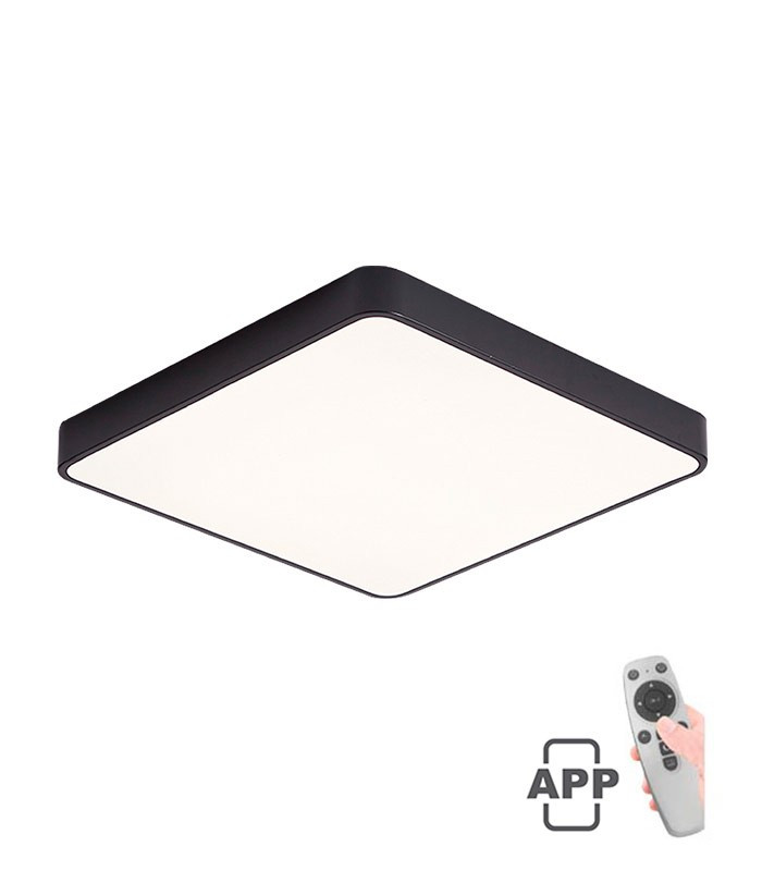LED stropné svietidlo FINESSE S1-60, 60 W, 60 × 60 cm, CCT, čierne