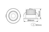 LED bodové svietidlo TRIPLET, 3 W, Ø 4,4 cm, CCT, biele s dekorom čierna, matny nikel