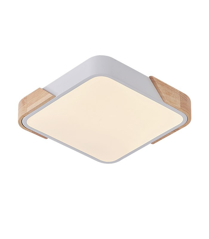 LED stropné svietidlo FINESSE S2-35, 35 W, Ø 42 cm, CCT, biele s dreveným dekorom