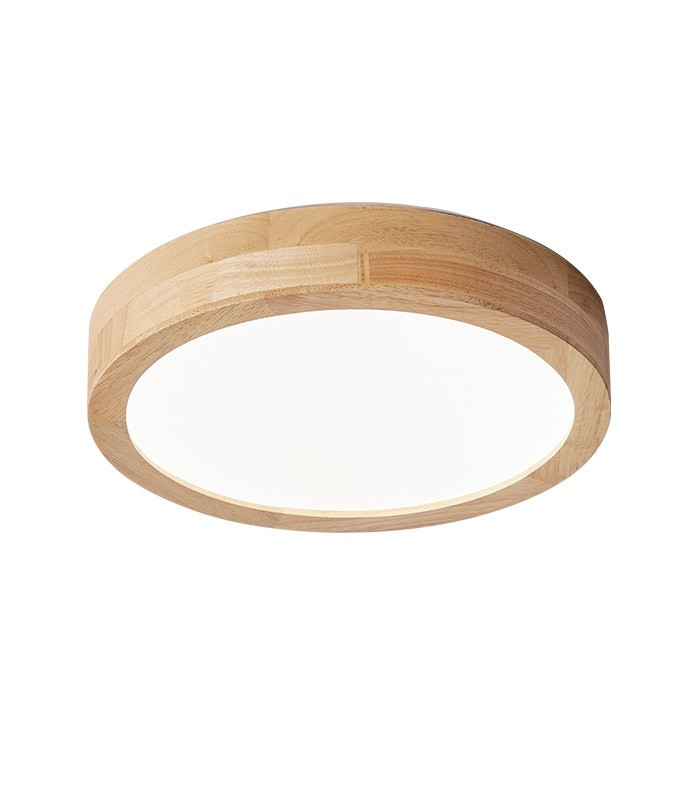 LED stropné svietidlo ANELIA R-25, 25 W, Ø 30 cm, CCT, drevo