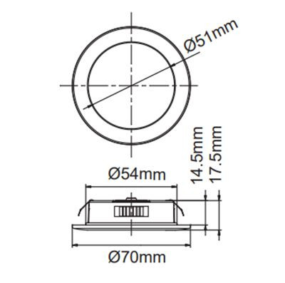 LED nábytkové svietidlo FURNILUX, 4 W, Ø 7 cm, IP44, matný chrom