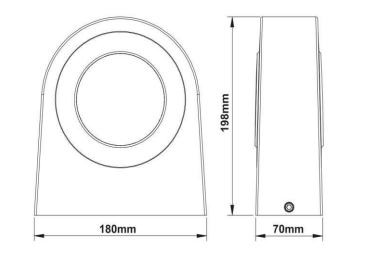 LED vonkajšie nástenné svietidlo ARCOS, 15 W, 19,8 × 18 cm, IP65, čierne