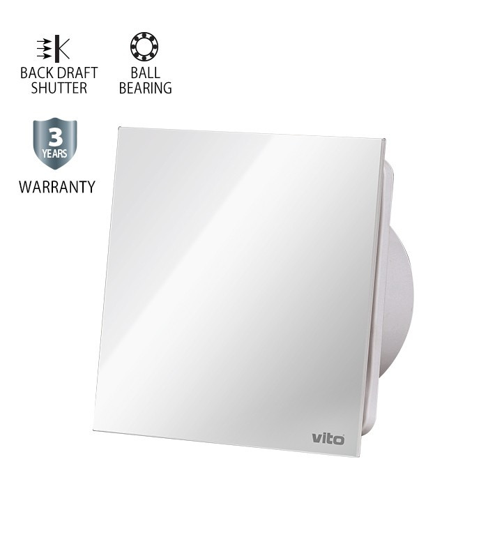 Ventilátor VENTI-GL100, 12 W, IP54, biely s dekorom