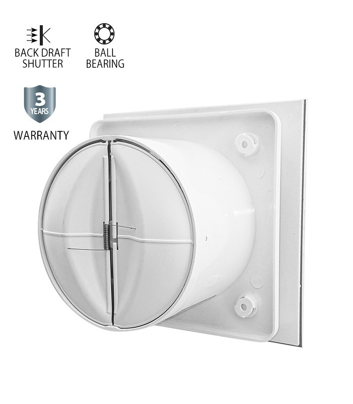 Ventilátor VENTI-GL100, 12 W, IP54, biely s dekorom