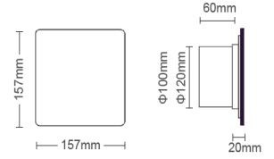 Ventilátor VENTI-GL100, 12 W, IP54, biely s dekorom béžová