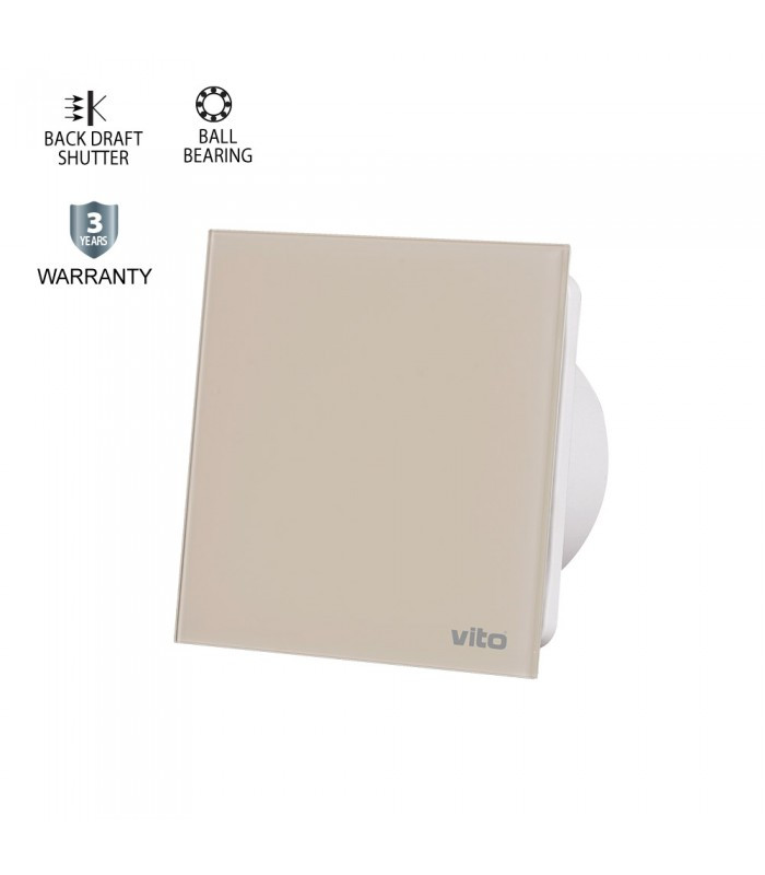 Ventilátor VENTI-GL100, 12 W, IP54, biely s dekorom béžová