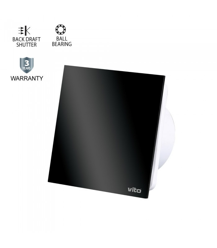 Ventilátor VENTI-GL120, 15 W, IP54, biely s dekorom čierna