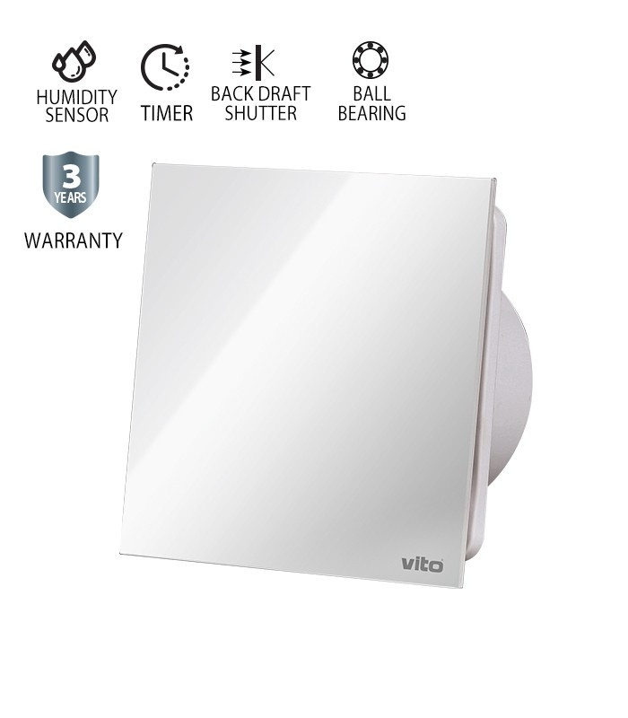 Ventilátor VENTI-GL100S, 12 W, IP54, biely