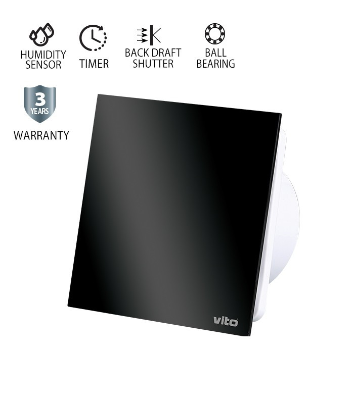 Ventilátor VENTI-GL100S, 12 W, IP54, čierny