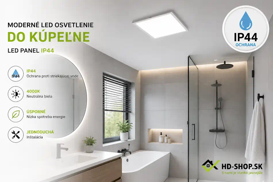 LED panel s IP44 krytím v modernej kúpeľni