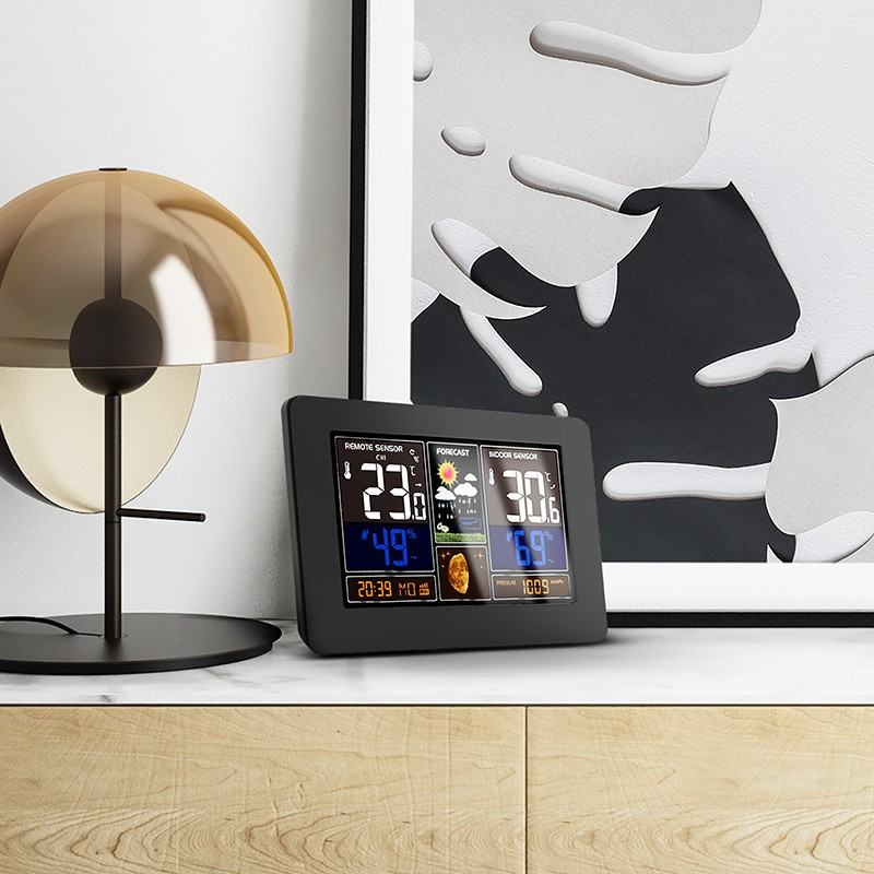 Smart WiFi meteostanica s aplikáciou, farebný displej 19 cm, teplota, vlhkosť, tlak, čierna (TE81WIFI)
