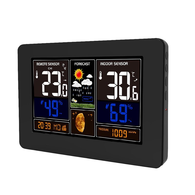 Smart WiFi meteostanica s aplikáciou, farebný displej 19 cm, teplota, vlhkosť, tlak, čierna (TE81WIFI)