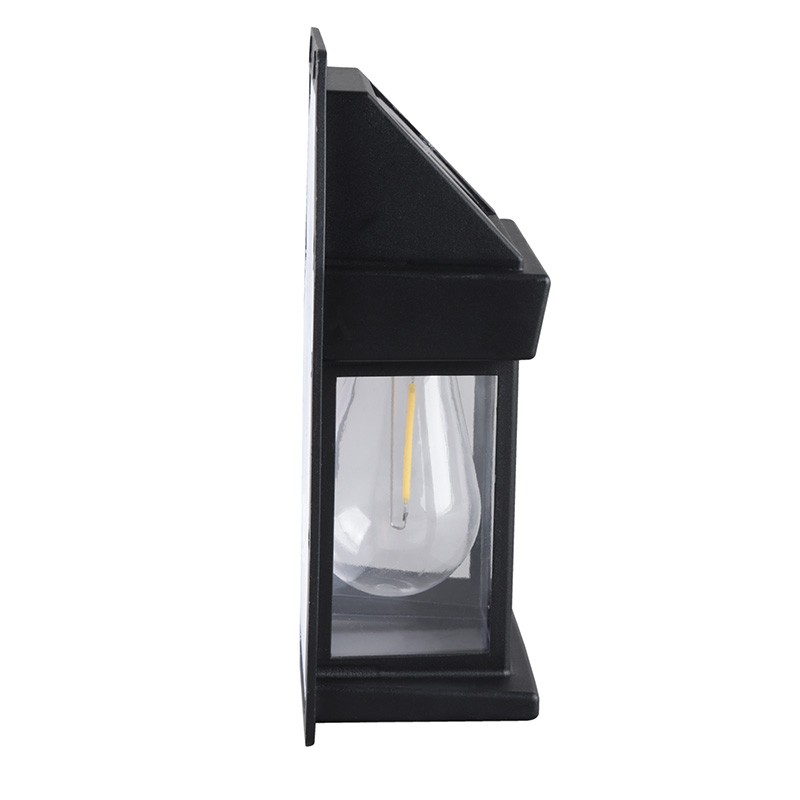 Solárny nástenný LED lampáš so súmrakovým senzorom, 100 lm, 3000 K, čierny (WL918)
