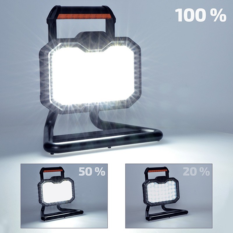 Nabíjací LED reflektor 20 W, 2000 lm, 4000 K, IP54, USB-C (WM-20W-RE)