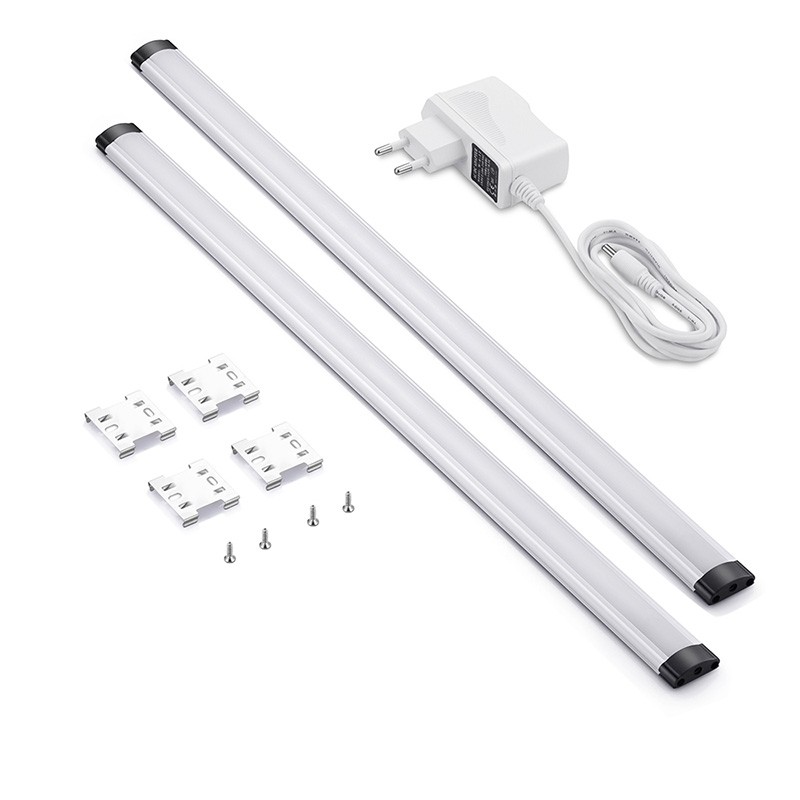 LED podlinkové svietidlá s dotykovým vypínačom, stmievateľné, 2 x 5 W, 2 x 50 cm, 4100 K (WO216)