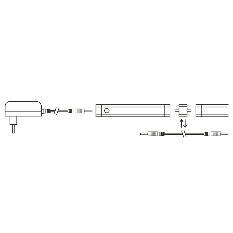 LED podlinkové svietidlá s dotykovým vypínačom, stmievateľné, 2 x 5 W, 2 x 50 cm, 4100 K (WO216)