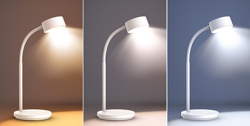 Stolová LED lampička 4,5 W, 300 lm, 3 farby svetla, stmievateľná, USB, biela (WO3000-W)