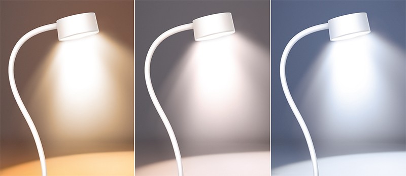 Nabíjacia LED lampička s klipom 2 W, 210 lm, 3 farby svetla, stmievateľná, biela (WO3001-W)