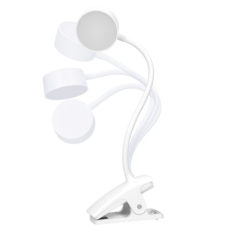 Nabíjacia LED lampička s klipom 2 W, 210 lm, 3 farby svetla, stmievateľná, biela (WO3001-W)