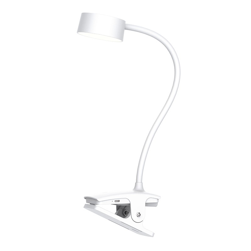 Nabíjacia LED lampička s klipom 2 W, 210 lm, 3 farby svetla, stmievateľná, biela (WO3001-W)