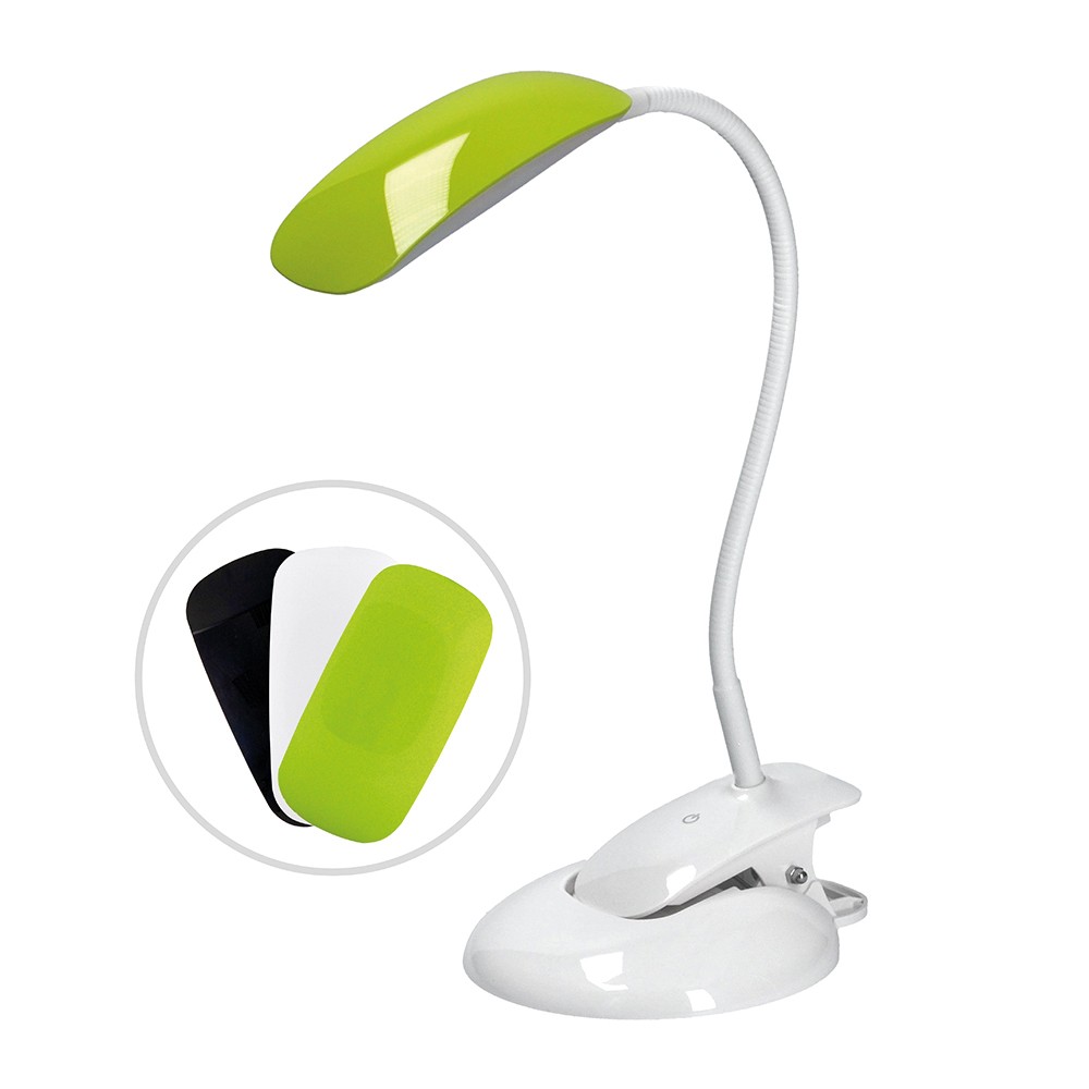 LED lampička 2v1 s podstavcom aj klipom 5 W, 300 lm, 4000 K, 3 farebné kryty (WO42)