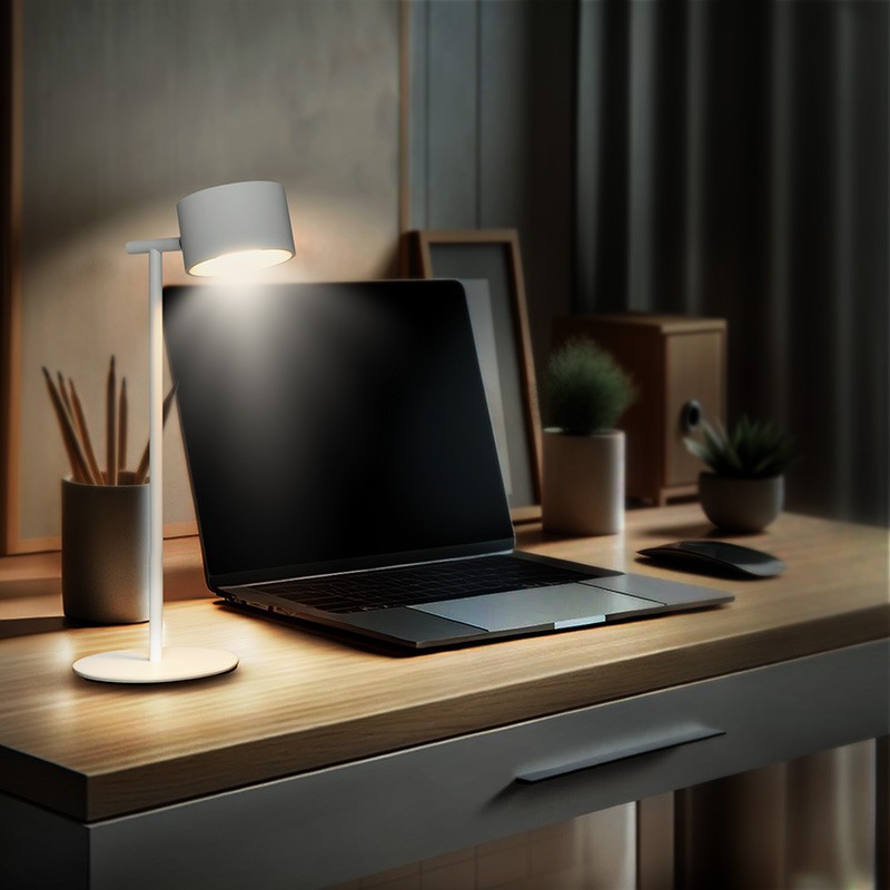 Nabíjacia LED lampička 3v1 4 W, 280 lm, stojan, klip aj na stenu, biela (WO68-W)