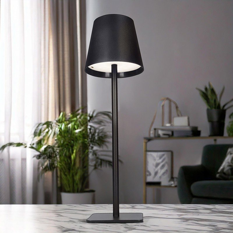 Nabíjacia LED lampička Lucca 120 lm, 3 farby svetla, plynulo stmievateľná, čierna (WO69-B)