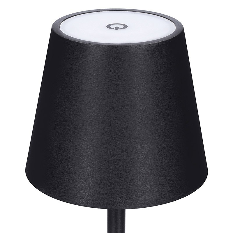 Nabíjacia LED lampička Lucca 120 lm, 3 farby svetla, plynulo stmievateľná, čierna (WO69-B)