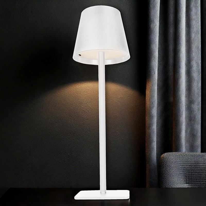 Nabíjacia LED lampička Lucca 120 lm, 3 farby svetla, plynulo stmievateľná, biela (WO69-W)