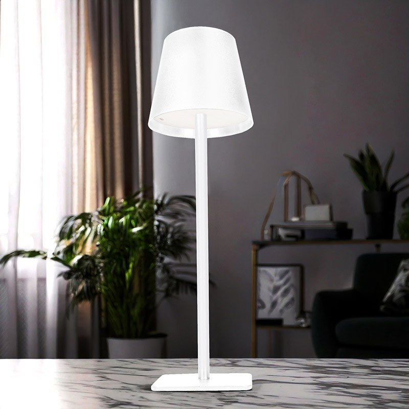 Nabíjacia LED lampička Lucca 120 lm, 3 farby svetla, plynulo stmievateľná, biela (WO69-W)