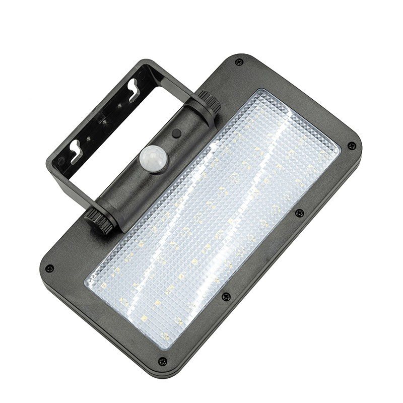 Solárne LED svietidlo s pohybovým senzorom 5 W, 500 lm, 4000 K, IP54, čierne (WO7204)