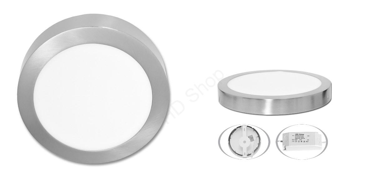 Ecolite prisadený LED panel kruh 30cm, 25W, 4100K, IP20, 2240Lm, chrom