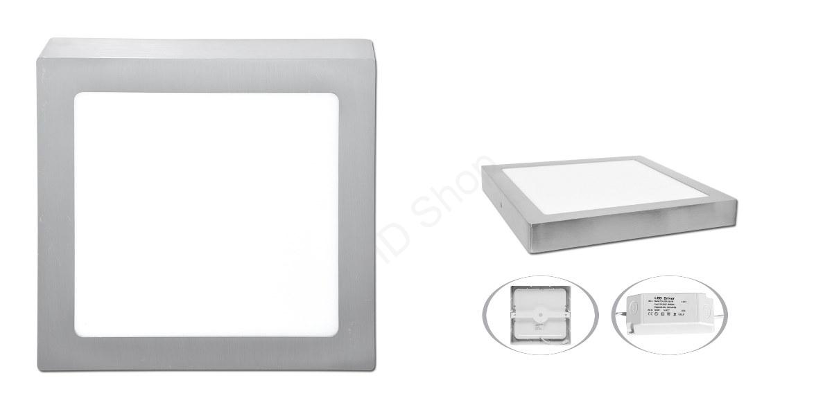 Ecolite prisadený LED panel 22,5x22,5cm, 18W, 4100K, IP20, 1550Lm, chrom