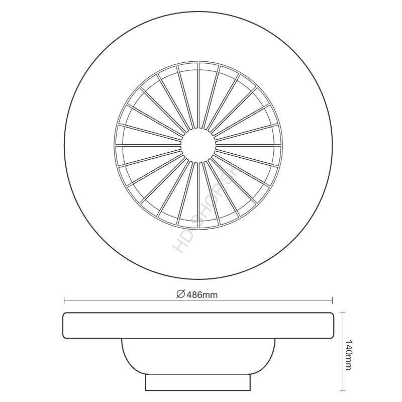 LED Stmievateľné stropné svietidlo s ventilátorom 48W