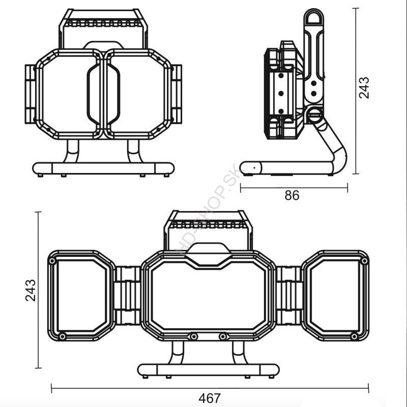 LED pracovné nabíjacie svetlo 50W