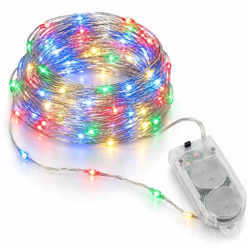 Vianočná dekoračná LED reťaz na batérie 2m RGBY
