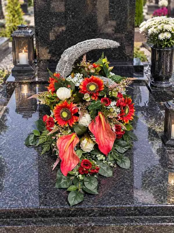 Spomienková maxi ikebana, červená