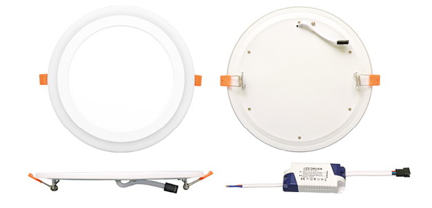 Dvojfarebný LED kruh 14,5cm, 6W+3W, 4000K+2700K