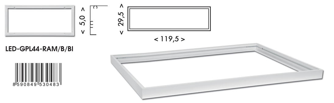 Rám k LED panelu 300x1200mm biely