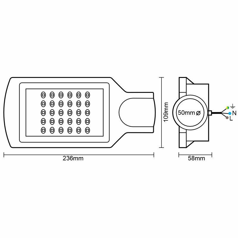 LED svietidlo pouličné 30W/4000K