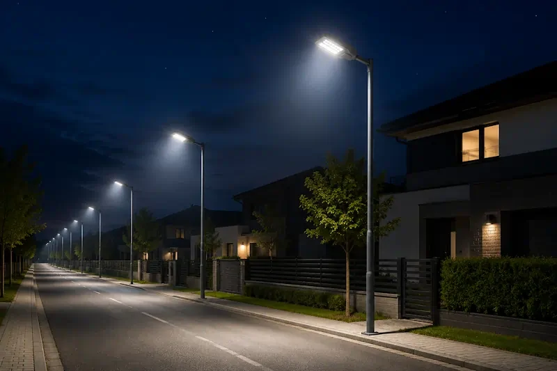 Detail konštrukcie a šošovkovej optiky LED pouličného svietidla LSL321